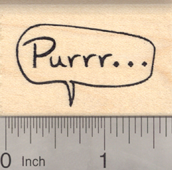 Cat Speech Rubber Stamp, Purr