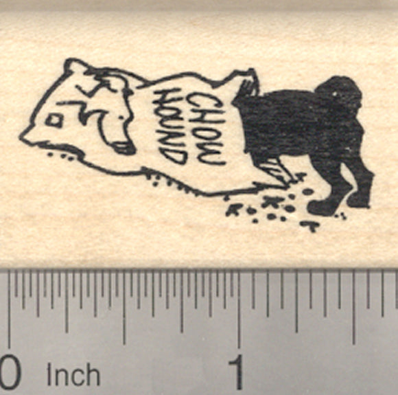 Black Pug Rubber Stamp, Chow Hound Dog