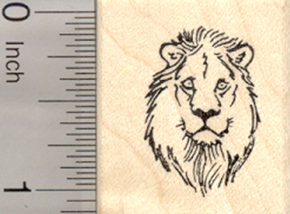 Lion Head Rubber Stamp, Wildlife, Safari, Big Cat, Small
