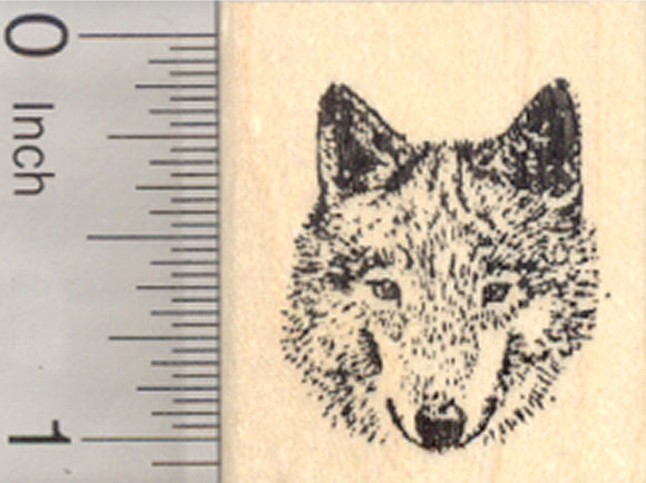 Gray Wolf Rubber Stamp, Timber, Western Wolves, Small