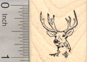 Buck Deer Wildlife Rubber Stamp, Small
