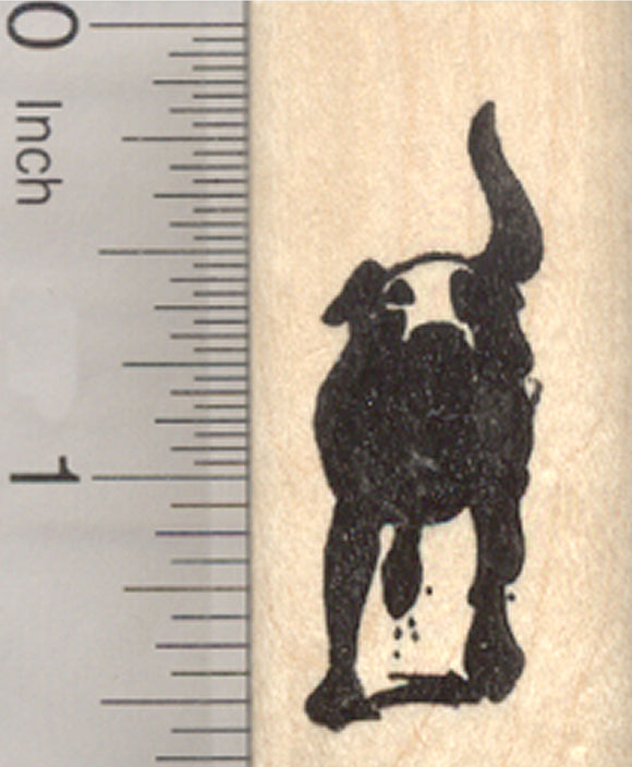 Running Black Lab Rubber Stamp, Labrador Retriever Silhouette, Dog