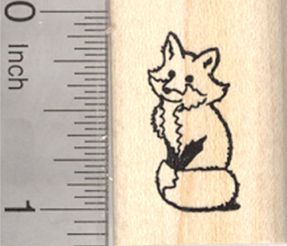 Sitting Fox Rubber Stamp, Small