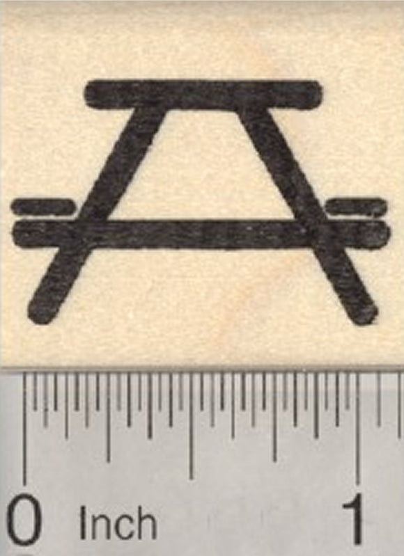 Picnic Table Symbol Rubber Stamp