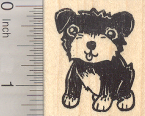 Yorkshire Terrier Rubber Stamp, Yorkie Dog