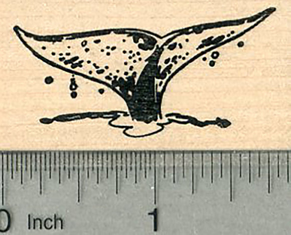 Whale Tail Rubber Stamp, Fluke, Marine Wildlife