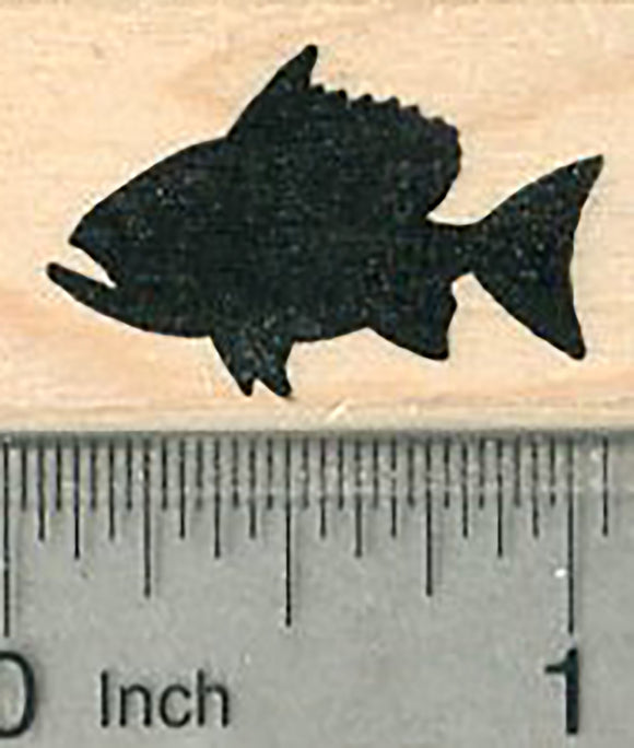 Red Snapper Rubber Stamp, Fish in Silhouette