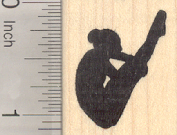Diving Woman Rubber Stamp, Pike Position