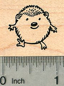 Happy Hedgehog Rubber Stamp