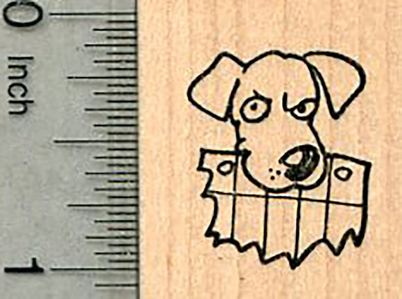 Dog Rubber Stamp, Eating Homework
