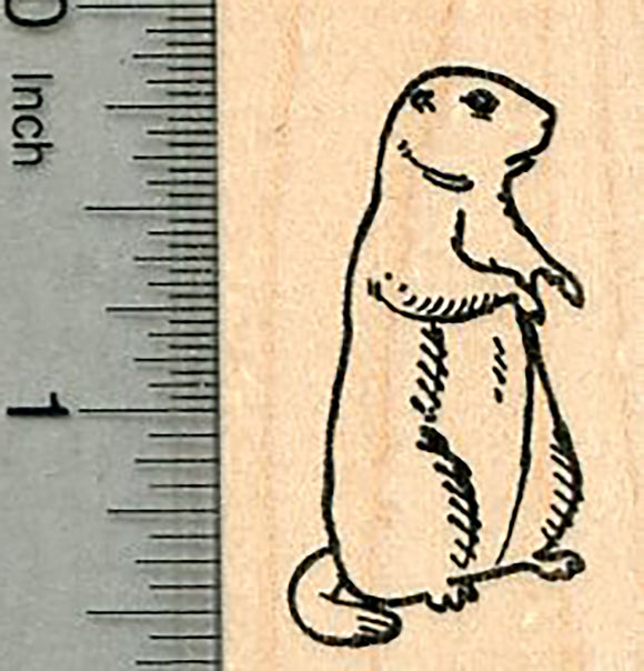 Groundhog Day Rubber Stamp, Facing Right