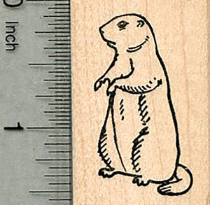 Groundhog Rubber Stamp, Facing Left