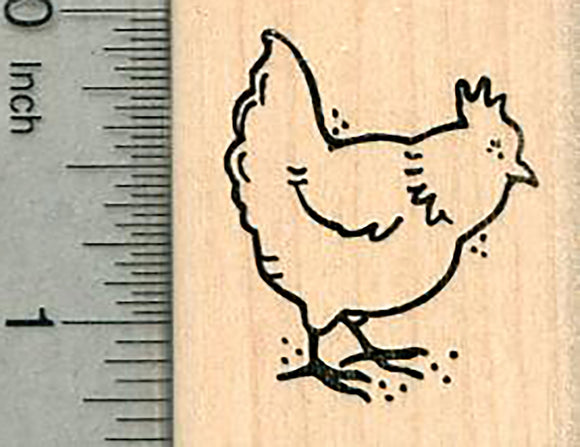 Hen Rubber Stamp, Backyard Chicken Series