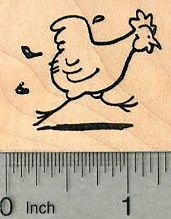 Running Chicken Rubber Stamp