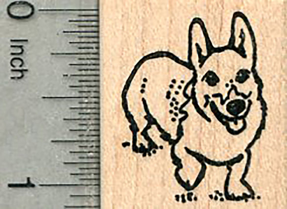 Corgi Rubber Stamp, Happy Dog