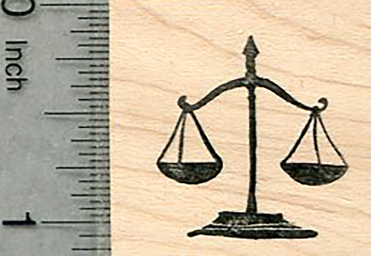 Scales of Justice Rubber Stamp RubberHedgehog Rubber Stamps