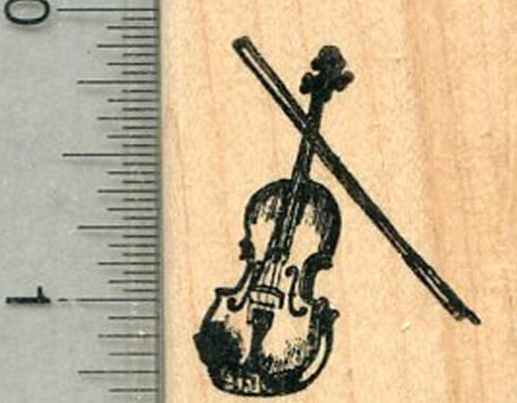 Tiny Violin Rubber Stamp, String Musical Instrument Series