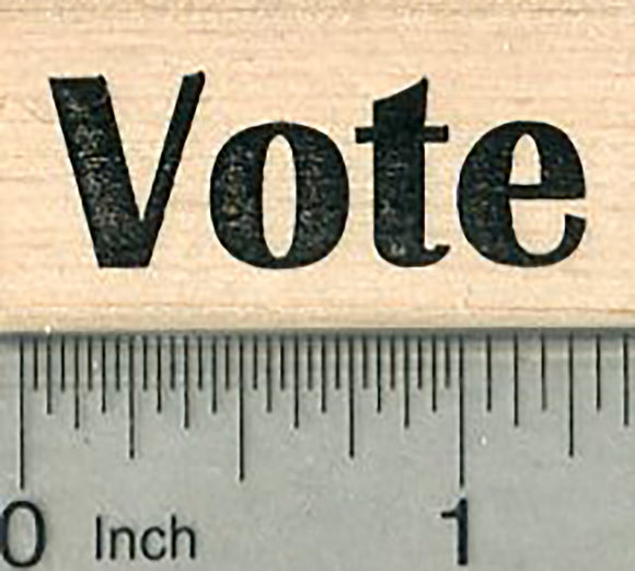 Vote Rubber Stamp, Approximately half inch tall, Election Card Series