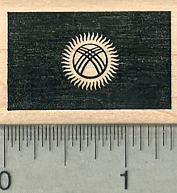 Flag of Kyrgyzstan Rubber Stamp
