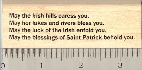 St. Patrick's Day Blessing Rubber Stamp, May the Irish hills caress you