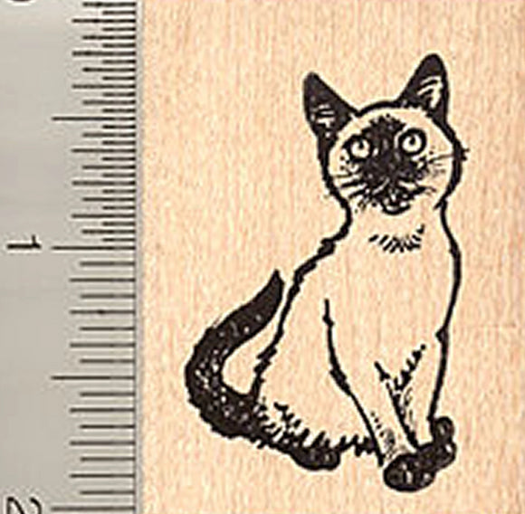 Siamese Cat Kitten Rubber Stamp