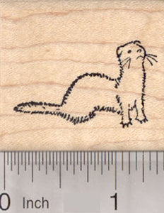 Ferret Rubber Stamp, Small, Looking up