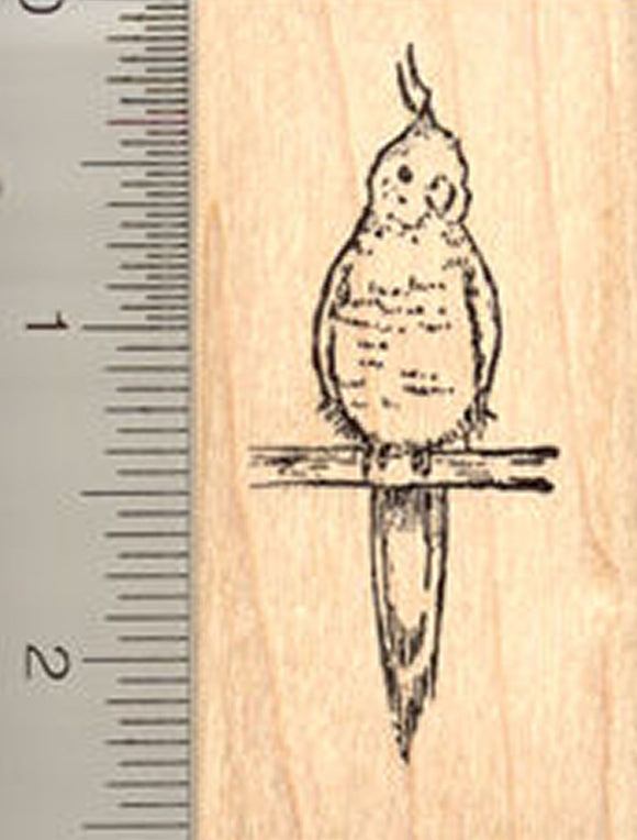 Cockatiel Bird Rubber Stamp, Australian Cockatoo, Companion Parrot