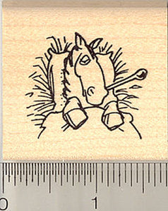 Sick Horse Rubber Stamp (Great for Get Well Cards)
