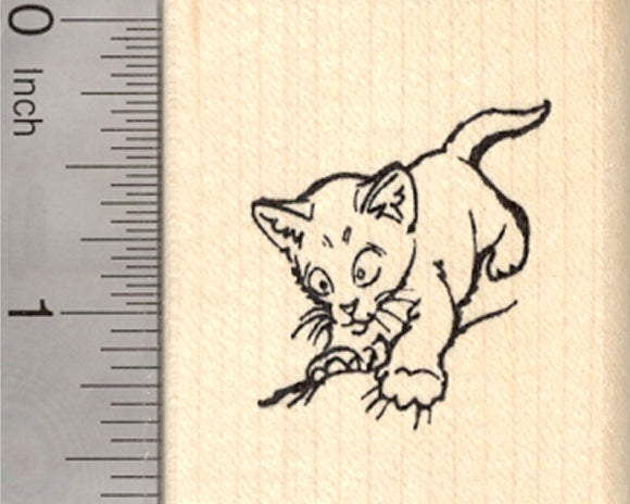 Cat Sharpening Claws Rubber Stamp
