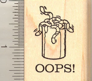 Open Can of Worms Rubber Stamp