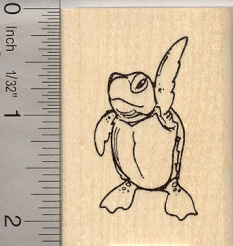 Turtle Mascot Rubber Stamp