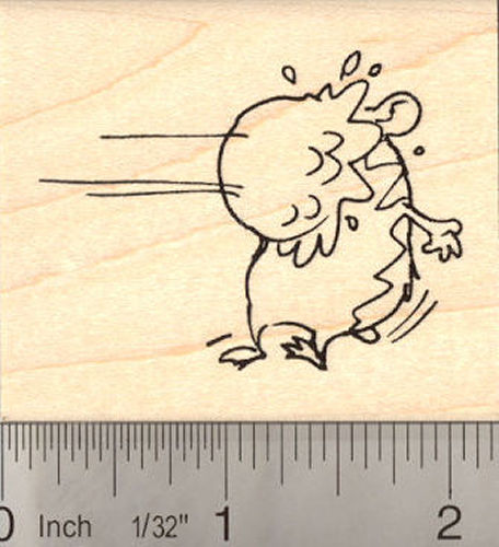 Hamster hit with snowball Rubber stamp