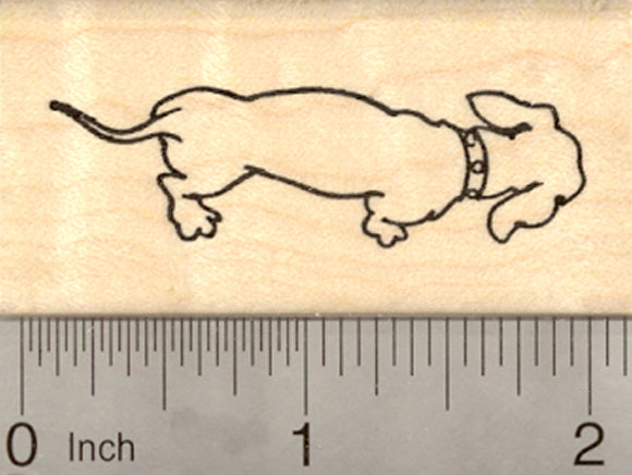 Dachshund Dog Rubber Stamp, Wiener Doxie
