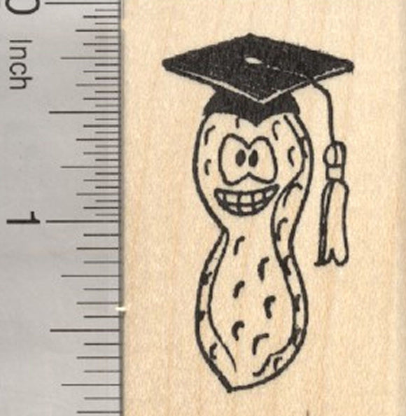 Graduation Peanut Rubber Stamp, Congratulations!