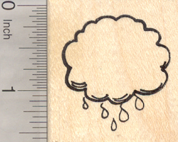 Rain Cloud Rubber Stamp