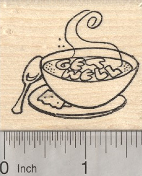 Get Well Soup Rubber Stamp