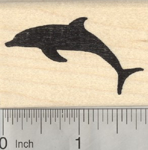 Dolphin Silhouette Rubber Stamp