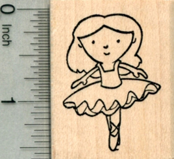 Ballet Dance Rubber Stamp, Dancer with Hair Down