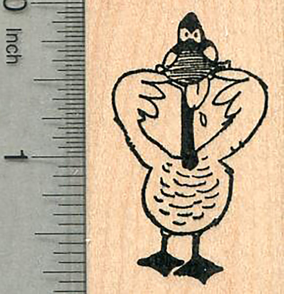 Taunting Duck Rubber Stamp, Making a Face