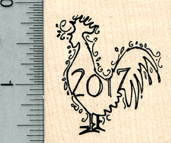 Year of the Rooster Rubber Stamp, 2017 Chinese Spring Festival