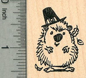 Thanksgiving Hedgehog Rubber Stamp