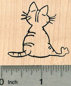 Cat Rubber Stamp, Sitting Feline