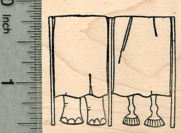 Voting Booth Rubber Stamp, Elephant and Donkey