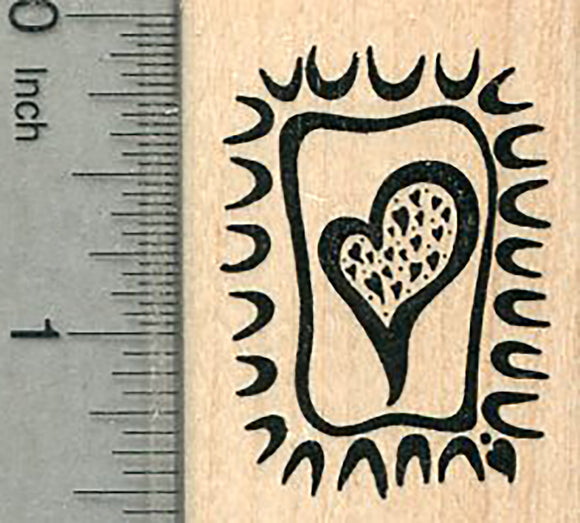 Heart Faux Post Rubber Stamp, Valentine's day Series