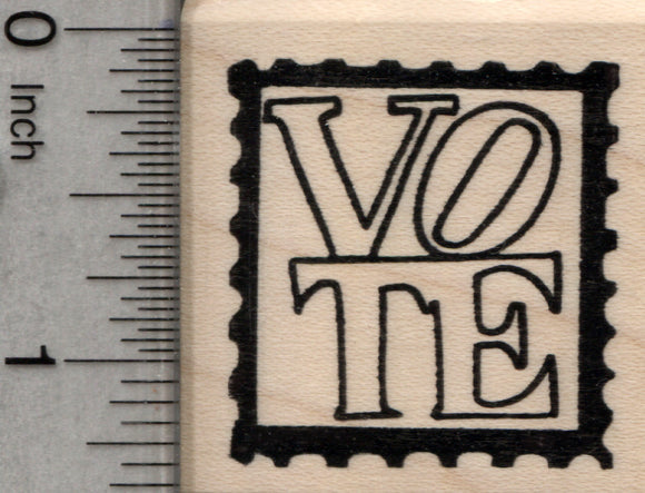 Vote Rubber Stamp, Faux Post, Voter Postcard Series