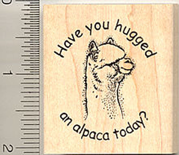 Hug an Alpaca Rubber Stamp