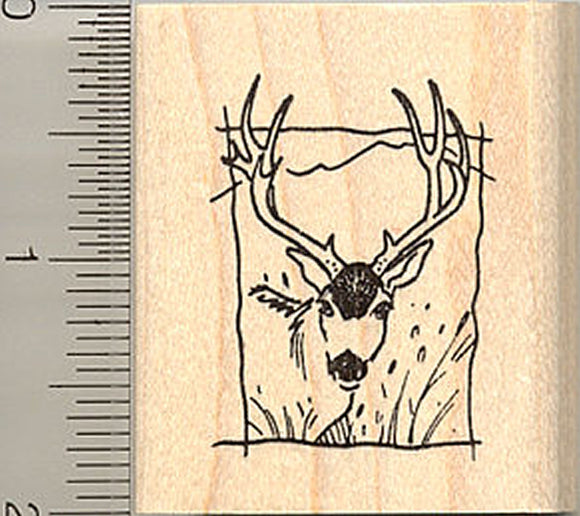 Mule Deer Rubber Stamp