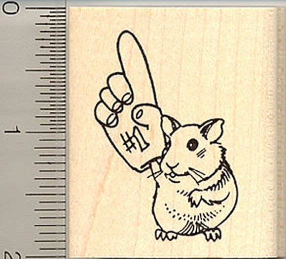 Hamster Sports Fan Rubber Stamp