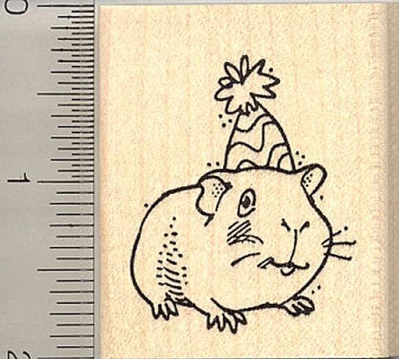 Party Guinea Pig Rubber Stamp
