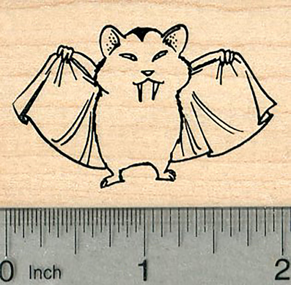 Count Hamsterla Halloween Hamster Rubber Stamp